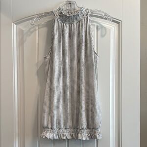 Adrianna Papell Black and White Sleeveless Blouse